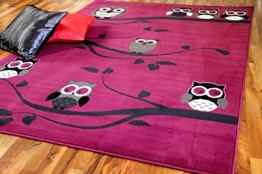 Kinderteppich Trendline Eulen Pink Lila Rosa in 4 Größen