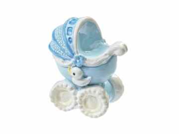 Kinderwagen – blau * Baby Geburt Taufe * Tortendekoration
