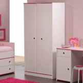 Kleiderschrank Kinder Schrank kiefer weiß 2-türig Clarence Pharao24