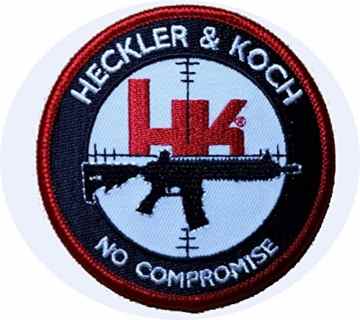 Klettverschluss Velcro HK Firearms Heckler & Koch No Compromise MP5 Tactical Army Military Airsoft Paintball 3 “ Aufnaher Patch