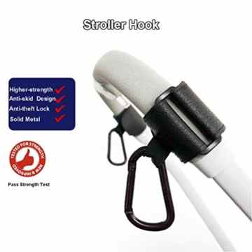 Kry Baby 2 Kinderwagen Haken Diebstahlschutz Lock rutschfeste Metall Clip Haken für Kinderwagen Cart Buggy Organizer zum Aufhängen Tasche Inhaber push-strength Test Tragkraft 38 kg Sicherheit Starke Haken