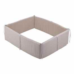 LITTLE DUTCH 5864 Laufgitterumrandung beige mit weißen Sternen Größe: 75 x 95 x 30 cm