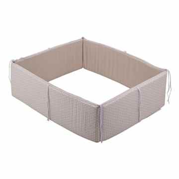 LITTLE DUTCH 5864 Laufgitterumrandung beige mit weißen Sternen Größe: 75 x 95 x 30 cm