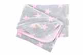 LOTTAS LABLE 25000-1 Fleecedecke Sterne grau/rosa