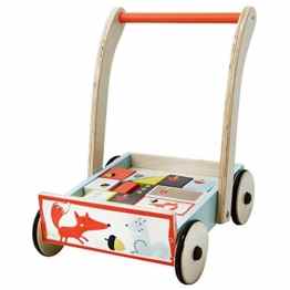 Labebe – Kinder Lauflernwagen Lauflernhilfe aus Holz (inklusive bunter Bausteine)