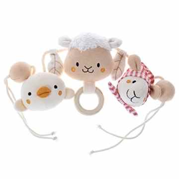 Labebe – Kinderwagenkette/Beschäftigungsspielzeug für Kinderwagen oder Kinderbett aus Bio-Baumwolle