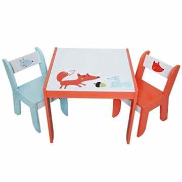Labebe – Schöne Kinder Sitzgruppe Fuchs & Eichhörnchen – Mit einem Tisch und 2 Stühlen
