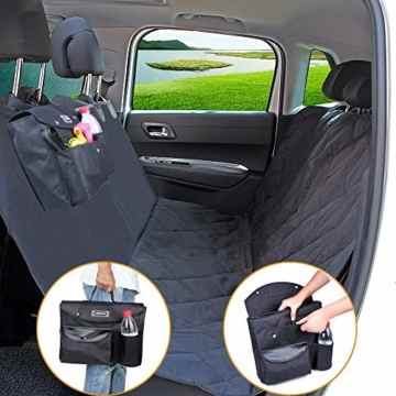 Lalawow Hunde Autoschutzdecke mit Leicht Carriging-Tasche und Hunde Sicherheitsgurt