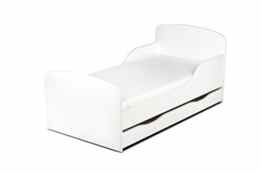Leomark KINDERBETT 140×70 mit Schublade Funktionsbett Einzelbett mit Matratze Motiv: weiß Sehr Einfache Montage, Bettkasten