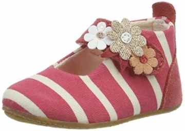 Living Kitzbühel Baby Mädchen Ballerina Streifen Weiß mit Blumen Lauflernschuhe