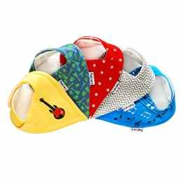 Lovjoy Bandana Geifer Baby Lätzchen (5 PACK – Rock And Roll ) Super Absorbent & Soft für ultimativen Komfort mit justierbarem Snaps- Netter Baby-Geschenk für Jungen und Mädchen.