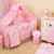 Lux4Kids Kinderbettausstattung Bett Set 135×100 Nestchen Wickelauflage Himmel & Stange Mobile Kopfkissen Spannbettlacken
