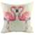 Luxbon Leinen Kissenbezug Lendenkissen Wurfkissenbezug Pillowcase Cafe Haus Auto Deko 45 x 45 cm Flamingos Liebhaber