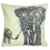Luxbon Leinen Kissenbezug Lendenkissen Wurfkissenbezug Pillowcase Haus Auto Deko 45 x 45 cm Elefant Mutter und Kind Schwarz