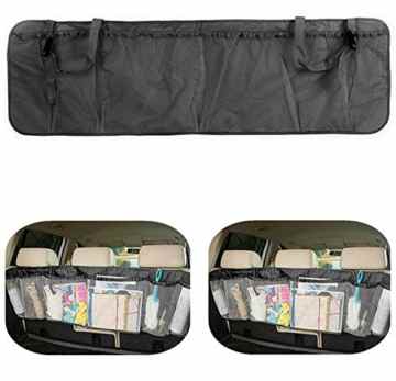 MFEIR® Abnehmbare Auto Kofferraum Organizer Rücksitz Multi-Tasche Lagerung Tasche faltbare Autositz Organizer Mesh-Halterung Tasche – Schwarz