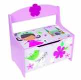 Magic Woodland Sitztruhe Kindertruhe Aufbewahrungstruhe rosa / pink 60 x 59 x 30 cm mit Lehne