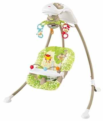 Mattel BCG33 – Fisher-Price Babyschaukel im Regenwald-Design