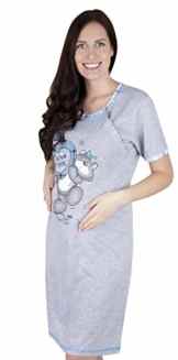 Mija – 2 in1 Hübsches Stillnachthemd & Umstandsnachthemd Nachthemd 2059