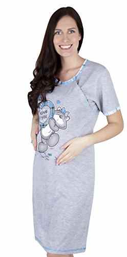 Mija – 2 in1 Hübsches Stillnachthemd & Umstandsnachthemd Nachthemd 2059