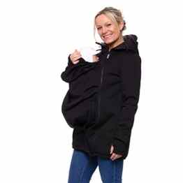 Milchshake – Allwetter Softshell Tragejacke für Mama + Baby – wasserabweisend, winddicht – „Ariel“