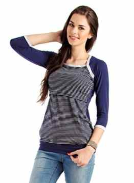 Milchshake – süßes gestreiftes Umstands- / Stillshirt – 3/4el Arm – „Nixie“