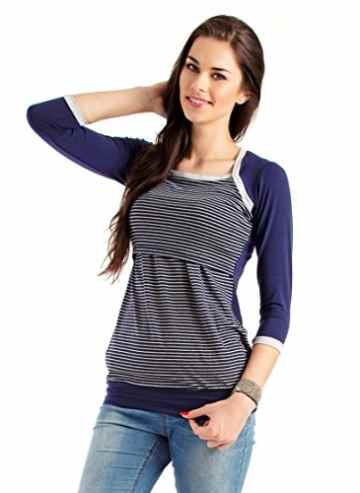 Milchshake – süßes gestreiftes Umstands- / Stillshirt – 3/4el Arm – „Nixie“