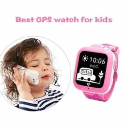 Misafes Unisex kinder Smart Uhr Sport Monitor GOOGLE GPS Tracker Digitaluhr Babyphone Baby Telefon Handy Rosa (SIM-Karte ist nicht enthalten)