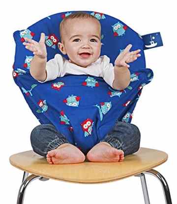 Mobiseat Mobiler Kindersitz blau mit Eulen