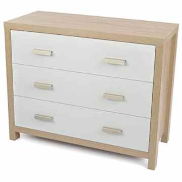 Modern Schlafzimmer Kommode 3 Schubladen, Holz, weiß, Eiche Bewirken Anrichte – Christow