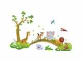 Moolecole Niedlich Tiere PVC Wandsticker Kinder Schlafzimmer Wandtattoos Wohnzimmer Fensterglas Dekorativen Entfernbare Wandaufkleber Wall Sticker