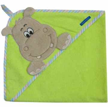 Morgenstern, Kapuzentuch 100×100 cm, Motiv Nilpferd (Hippo) , 100 % Baumwolle