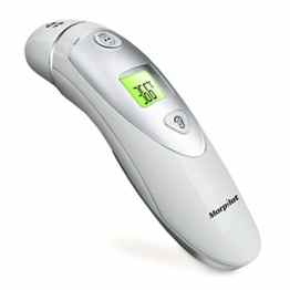 Morpilot Stirn und Ohr Infrarot  Fieberthermometer mit 20 mal Erinnerungen Hintergrundbeleuchtung Digital Ideal für Baby Kinder Erwachsene und alte Leute