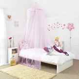 Mosquito Nets 4 U Betthimmel, mit Silberpailletten besetzter Volant rose
