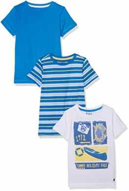 Mothercare Baby-Jungen T-Shirt Jb Lab White Graphic/Yellow Stripe/Blue 3pk Tee Ss