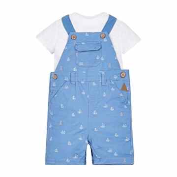 Mothercare Baby-Jungen T-Shirt Mb Lab Navy Lyocell Bibshort and Tee Set