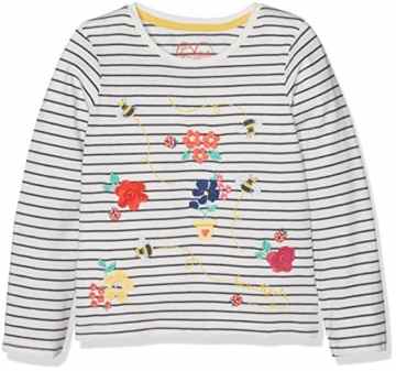 Mothercare Baby-Mädchen Langarmshirt Mg Farm Ls Cream Stripe Emb Flower Tee
