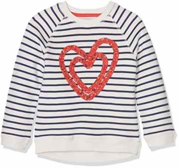 Mothercare Baby-Mädchen Pullover Mg Farm Ls Cream Stripe Heart Brushback Sweat