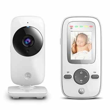 Motorola MBP 481 Video Babyphone mit 2.0 Zoll Farbdisplay und bis zu 300 Meter Reichweite, weiß