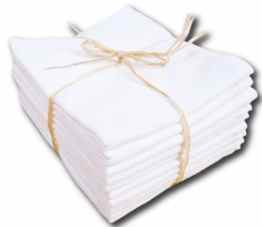 Mullwindel, Stoffwindeln/Spucktücher kochfest bis 90°C, 10-er Pack, 70 x 80 cm, weiß