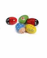 Musuntas 4PCS Baby Egg Maracas Musik Shaker aus Holz Rattle Percussion Instrument Spielzeug perfekte Geschenk für Kinder