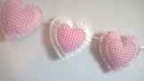 Mädchen Schlafzimmer Kinderzimmer Schlafzimmer Baby Zimmer Wand Dekoration Rosa und Weiß Gingan Herz Wand Deko Wimpel Girlande Rahmen Mädchen 1,2 Meter