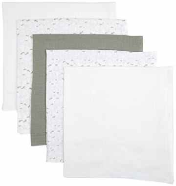 NAME IT Unisex Baby Halstuch Nitnapsigu 5P Nappies U Mznb, 5er Pack, Weiß (Bright White Bright White), One size