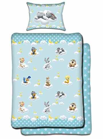 NEU!! BABYBETTWÄSCHE *LOONEY TUNES* 40x60cm u. 100x135cm, 100% Baumwolle, blau
