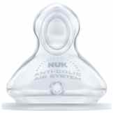 NUK First Choice+ Anti-Colic-Trinksauger Silikon, kiefergerechte NUK Form, Größe 2 (6-18 Monate) M für Milch, 2 Stück