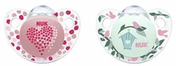 NUK Trendline Silikon-Schnuller, kiefergerechte Form, BPA frei, 2 Stück