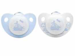 NUK Trendline Silikon-Schnuller, ohne Ring, BPA frei, 2 Stück