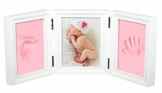 NaiFei Precious Baby Gießkit Deluxe für Baby Handabdruck oder Footprint Qualität Holz Keepsake Frame Kit (Aus Weißer Rahmen)