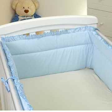 Nestchen Rüschen mit Kopfschutz für 120×60 Bett 350x30cm Bettumrandung Bett Baby Umrandung Schutz