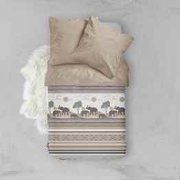 Nightlife – Bettwäsche / Bettbezüge Africa – Braun – 135×200 – Mit 1 Kissenbezug 80×80