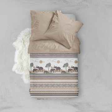 Nightlife – Bettwäsche / Bettbezüge Africa – Braun – 135×200 – Mit 1 Kissenbezug 80×80